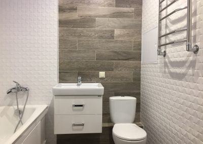 Ремонт совмещенной ванной комнаты, Казань, ул. Чистопольская, стоимость работы 30 000 руб., стоимость материала 97 000 руб.